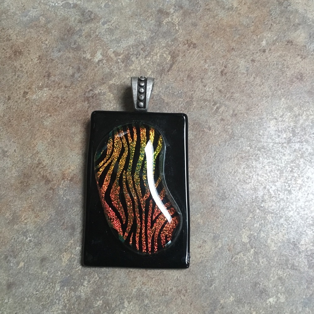 Zebra glass pendant